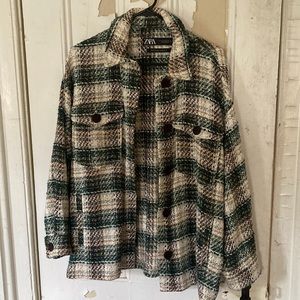 Zara Plaid Tweed Jacket